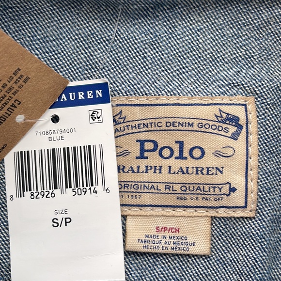 Polo Ralph Lauren Mens Alpine Racing Polo Ski Bear Denim Trucker Jacket Sz S New - Picture 14 of 16